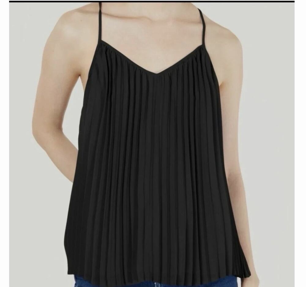 NWT EXPRESS Black Pleated Camisole Top Size Small